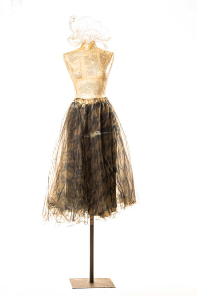 Pied De Poulle Printed Tulle Skirt