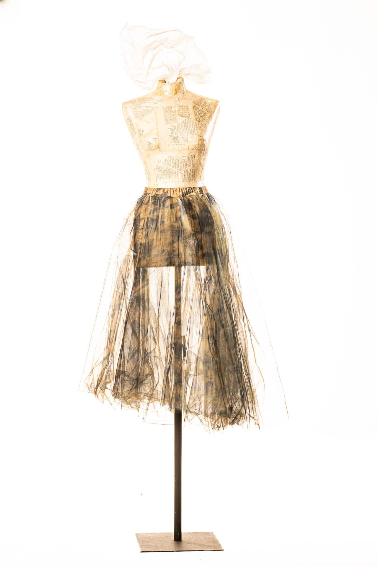 Pied De Poulle Printed Tulle Skirt